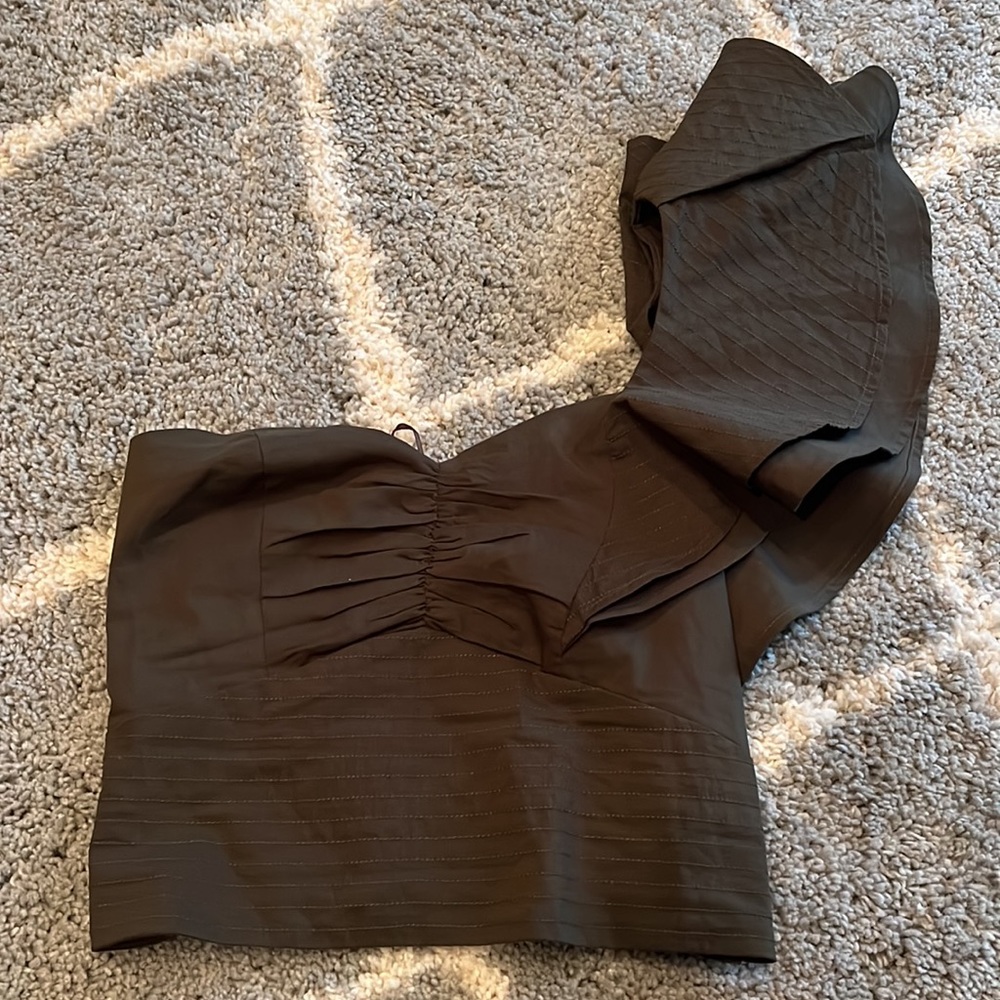 Express Ruffle One Shoulder Cropped Top - Size XS - Picture 2 of 4